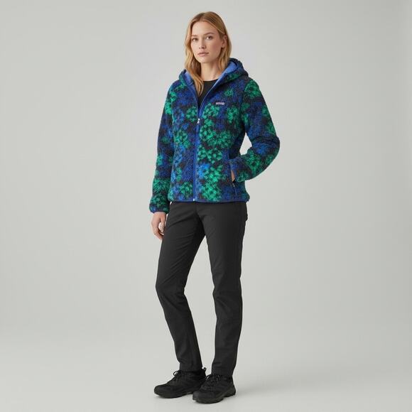 Patagonia Retro-X Hooded Cardigan Jacket, 1/2” Pile Fleece, Size S, Green Blue - Picture 14 of 14